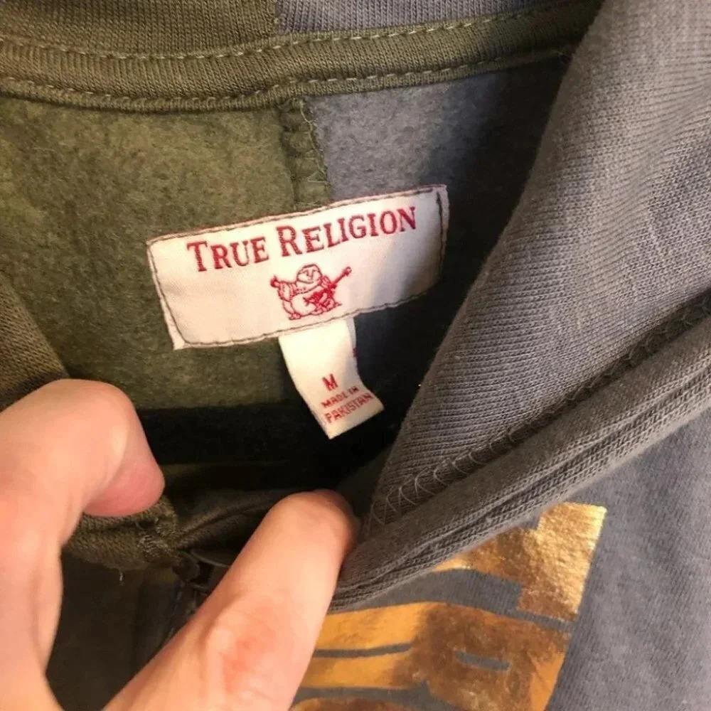 True Religion Boys Charcoal Color Block TR Zip-Up Hoodie Size M & L NWT - Picture 10 of 12